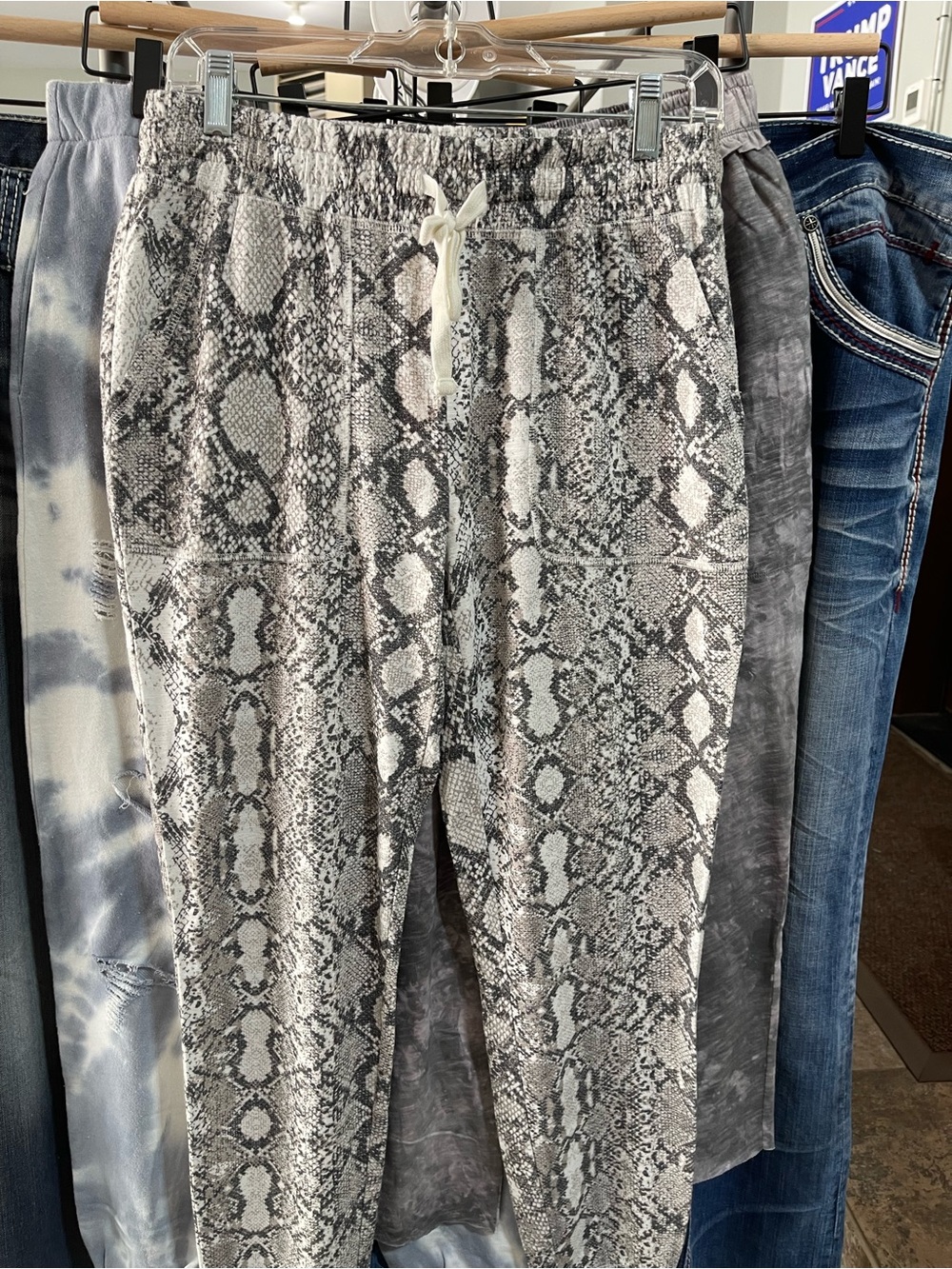 Express Snake Print Joggers in Black and White
